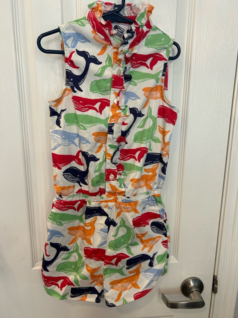 Classic Prep Multicolor Nautical Print Sleeveless Romper‎